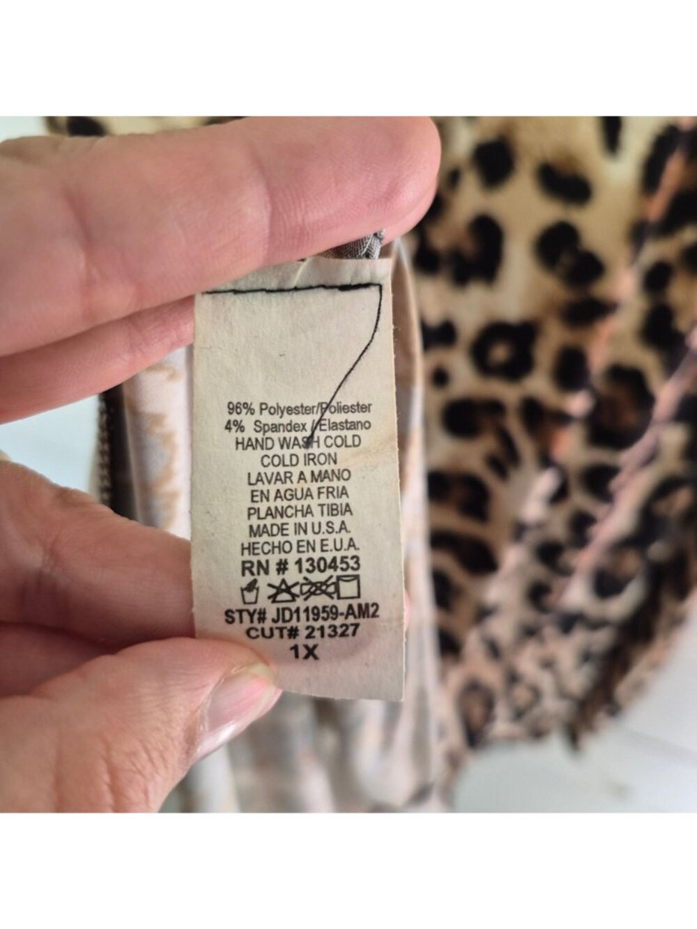 Janette USA Leopard Print Keyhole Neck Dress Size 1x - Picture 6 of 6